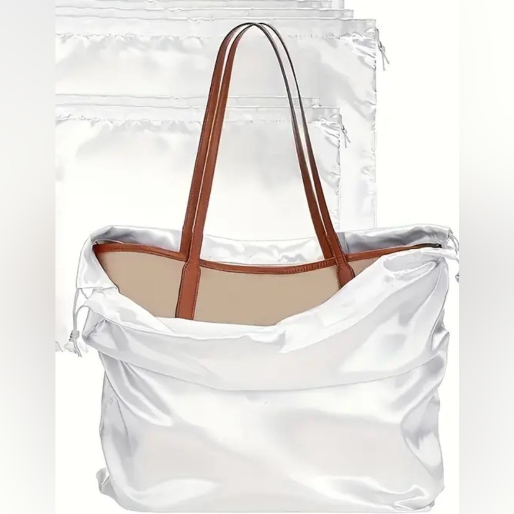 Dust Bag, 1 pc., Premium White Dust Bag with Tan Drawstrings, NEW